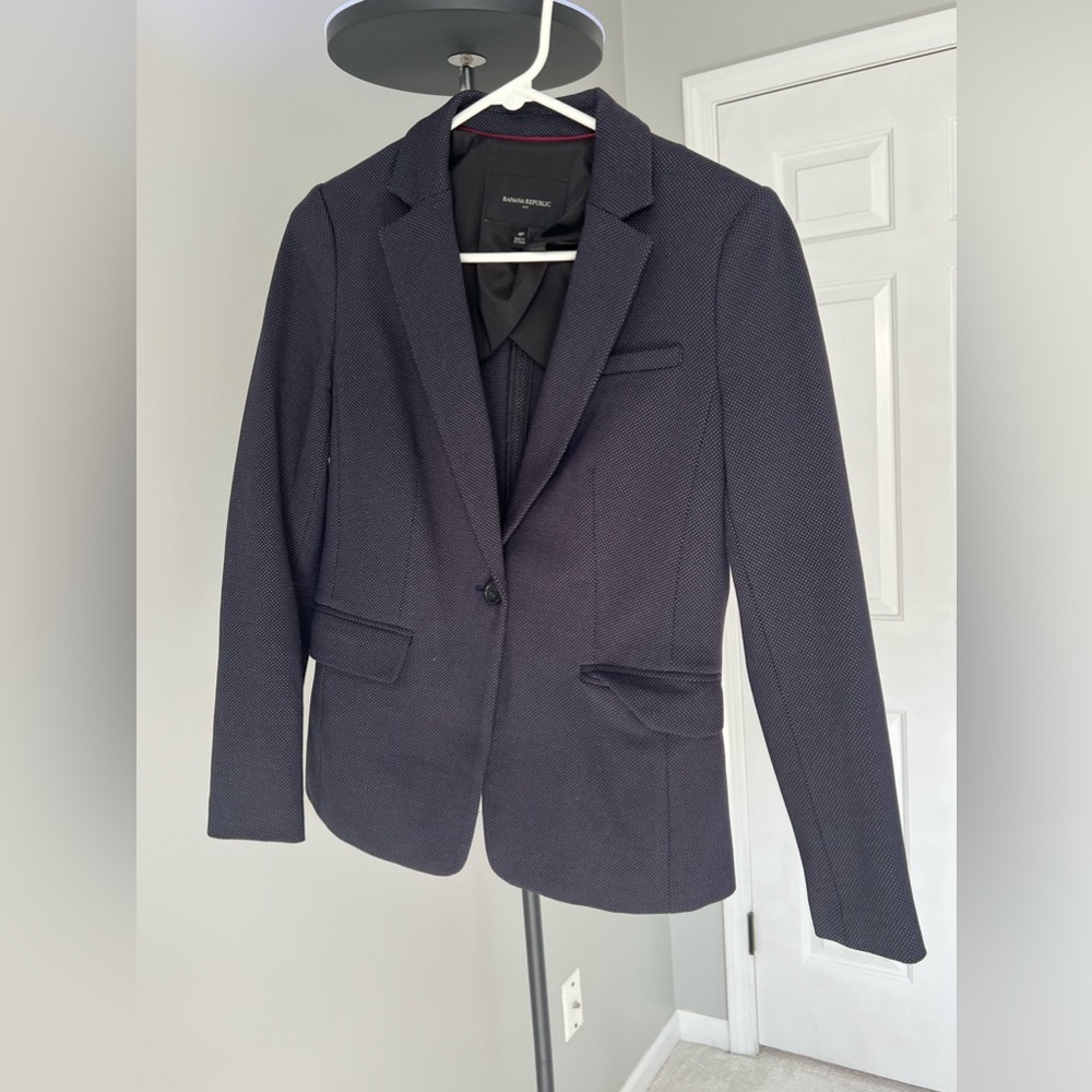 Navy, Polk-dot Blazer